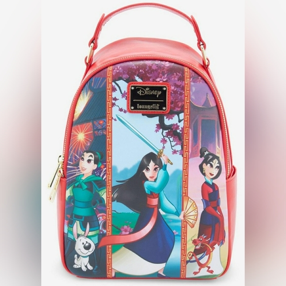 Loungefly Handbags - Just In: Brand New/NWT Loungefly Disney Princesses Mulan Red Backpack.